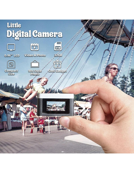 Mini Cámara Digital Retro Sheawasy GLX2 32GB Negra