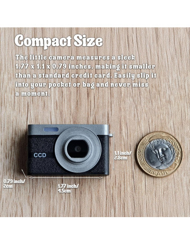 Mini Cámara Digital Retro Sheawasy GLX2 32GB Negra