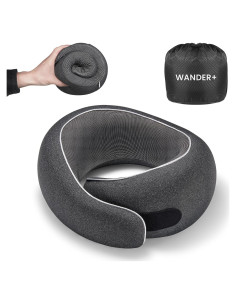 Almohada de Viaje WANDER PLUS Espuma de Memoria Ergonómica Negra