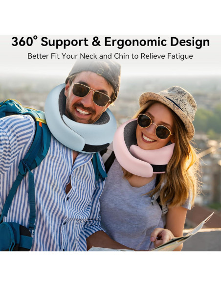 Almohada de Viaje WANDER PLUS Espuma de Memoria Ergonómica Negra