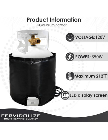 Calentador de Tambor Aislado JIUZAN 350W 120V 5 Galones