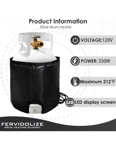 Calentador de Tambor Aislado JIUZAN 350W 120V 5 Galones