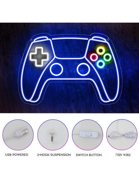 Luz de Neón Gamer Ethereal Lomoer Controlador LED USB 41.4x29cm