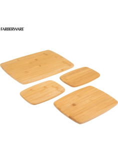 Conjunto de 4 Tablas de Cortar Reversibles Bambú Farberware 2