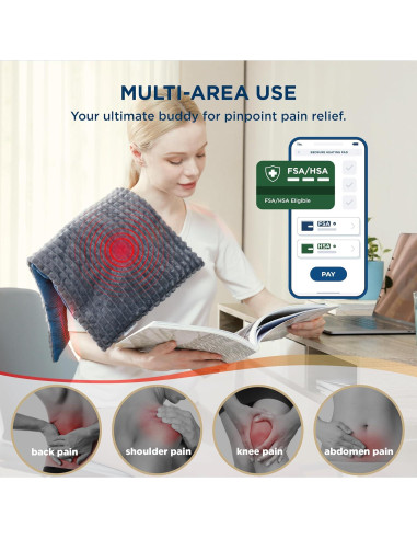 Almohadilla Térmica con Vibración Bedsure 12x24" Gris Oscuro