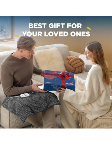 Almohadilla Térmica con Vibración Bedsure 12x24" Gris Oscuro