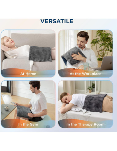 Almohadilla Térmica con Vibración Bedsure 12x24" Gris Oscuro