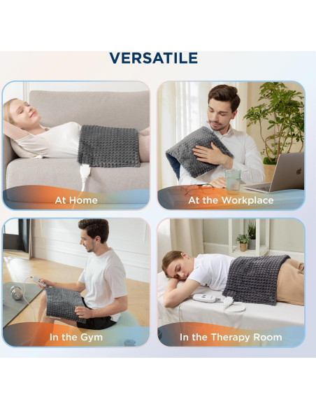 Almohadilla Térmica con Vibración Bedsure 12x24" Gris Oscuro