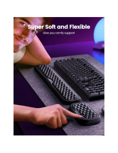 Reposamuñecas Vaydeer Ergonómico para Teclado y Ratón Negro 2