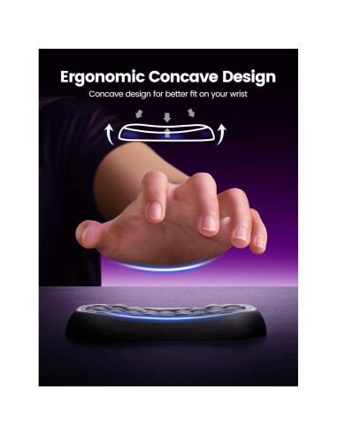 Reposamuñecas Vaydeer Ergonómico para Teclado y Ratón Negro