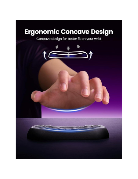 Reposamuñecas Vaydeer Ergonómico para Teclado y Ratón Negro
