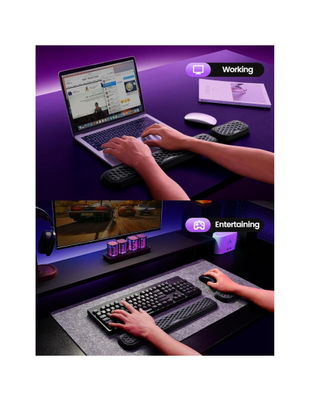 Reposamuñecas Vaydeer Ergonómico para Teclado y Ratón Negro