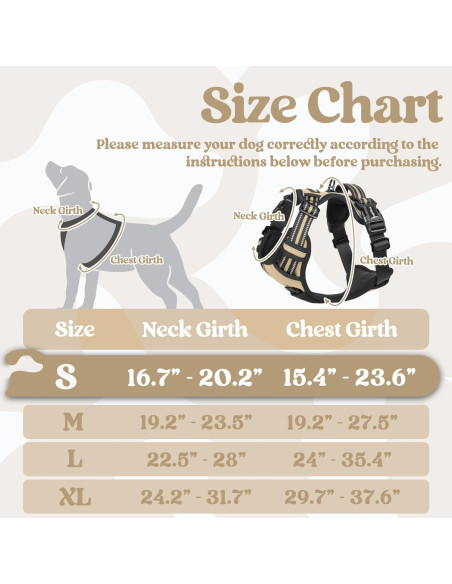 Arnés para Perros Rabbitgoo Pequeño Beige Ajustable Sin Tirones