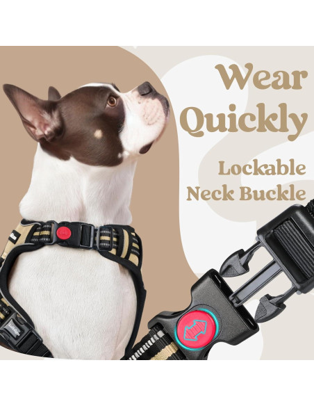 Arnés para Perros Rabbitgoo Pequeño Beige Ajustable Sin Tirones