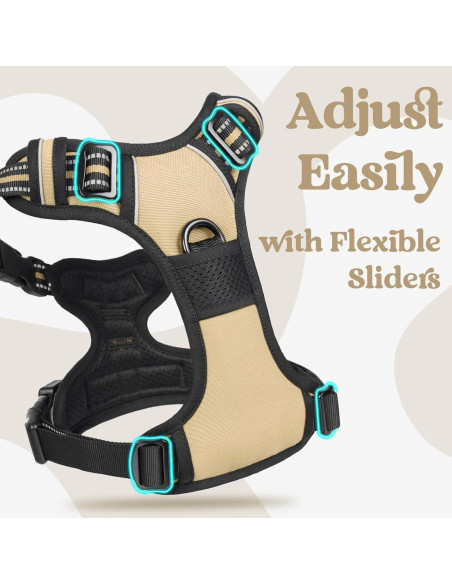 Arnés para Perros Rabbitgoo Pequeño Beige Ajustable Sin Tirones