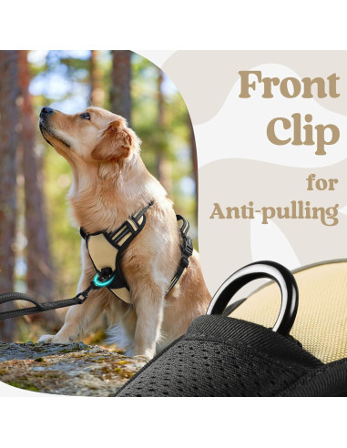 Arnés para Perros Rabbitgoo Pequeño Beige Ajustable Sin Tirones