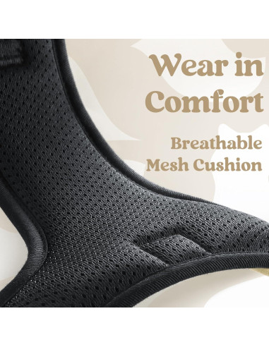 Arnés para Perros Rabbitgoo Pequeño Beige Ajustable Sin Tirones