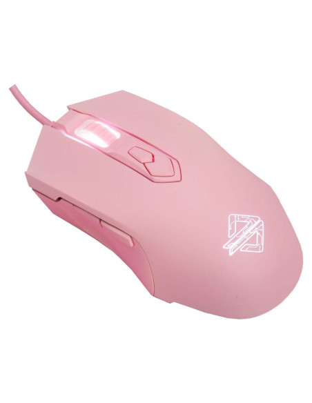 Ratón Gaming RGB Lomiluskr AJ52, 7 Botones, 200-4800 DPI, Rosa