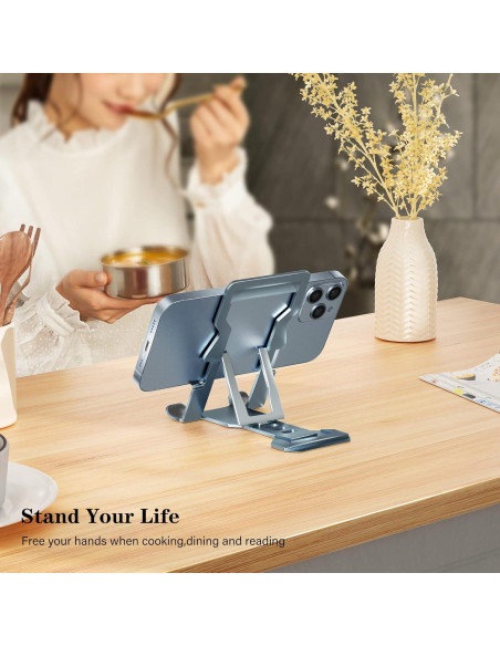 Soporte para Teléfono Móvil Versinan Ajustable Gris - Plegable y Antideslizante
