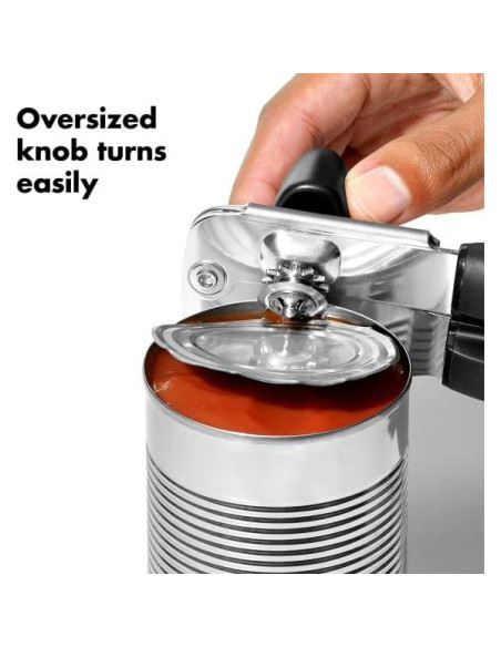 Abrelatas Manual OXO Good Grips con Mango Suave y Abridor de Botellas