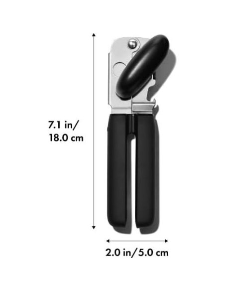 Abrelatas Manual OXO Good Grips con Mango Suave y Abridor de Botellas