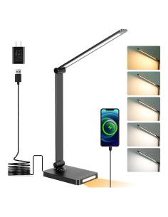 Lámpara de Escritorio LED Dott Arts con Puertos USB, 5 Modos