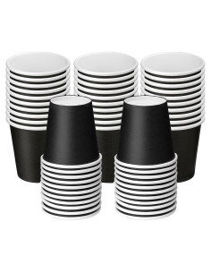 Vasos Desechables de Papel 4oz 50pcs Summark Negros