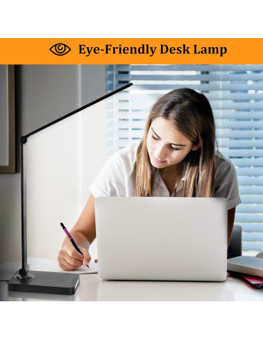 Lámpara de Escritorio LED Dott Arts con Puertos USB, 5 Modos