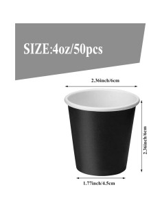 Vasos Desechables de Papel 4oz 50pcs Summark Negros 2
