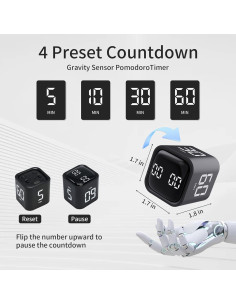 Temporizador de Productividad LUCKY TIME Cubo 4.3cm Silencio y Vibrar 2