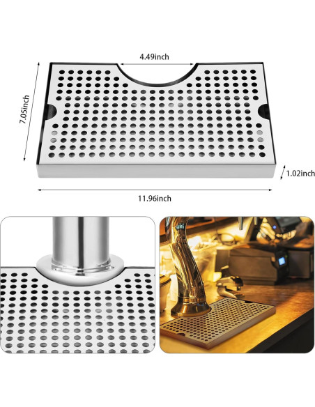 Bandeja de Goteo de Cerveza AshKiz 30.4x17.9cm Acero Inoxidable