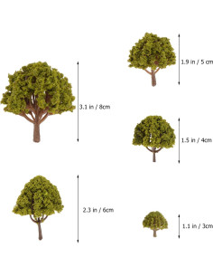 20 Pcs Árboles Miniatura Plástico SEWACC para Diorama 2