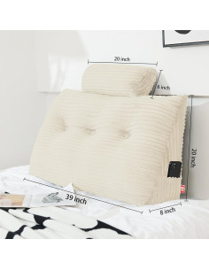 Cojín de Respaldo Cuña Rycwola HP6688 Beige 99x20x51 cm 2