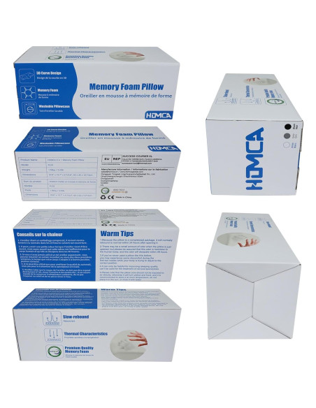 Almohada Ortopédica HOMCA de Espuma Viscoelástica 61x30.5cm