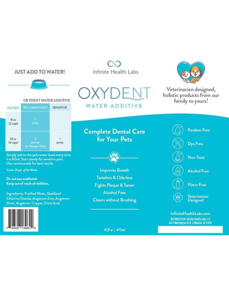 Oxydent Aditivo Dental para Mascotas 473ml - Elimina Mal Aliento