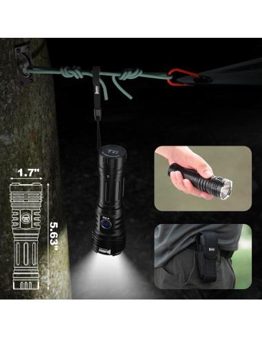 Linterna táctica recargable WUBEN T70 4200 lúmenes IP68