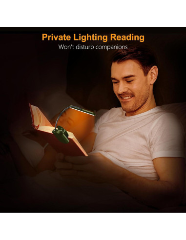 Luz de Libro Recargable Gritin Verde Profundo 19 LED 3 Colores