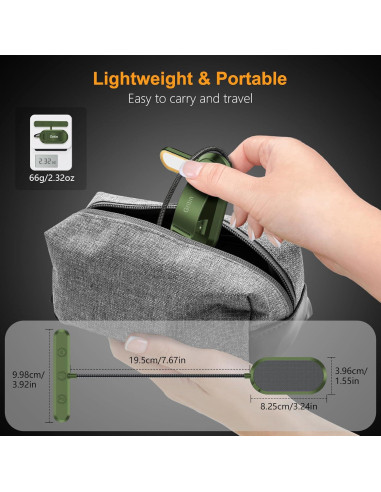 Luz de Libro Recargable Gritin Verde Profundo 19 LED 3 Colores