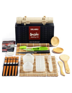 Kit de Hacer Sushi 22 en 1 Delamu con Esteras y Cuchillo