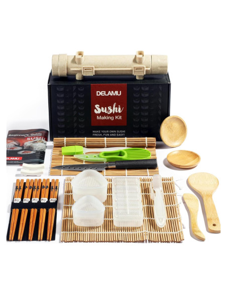 Kit de Hacer Sushi 22 en 1 Delamu con Esteras y Cuchillo