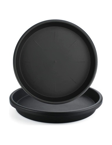 Plato de Planta Lechay 30.48cm Negro - Paquete de 3