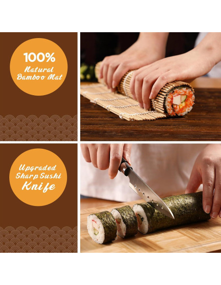 Kit de Hacer Sushi 22 en 1 Delamu con Esteras y Cuchillo