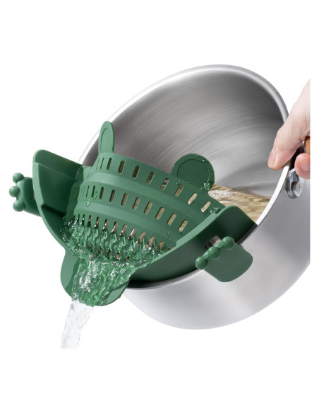 Colador Plegable de Silicona Li & Zhao 25.4x14.7cm Verde