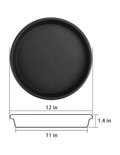 Plato de Planta Lechay 30.48cm Negro - Paquete de 3 2