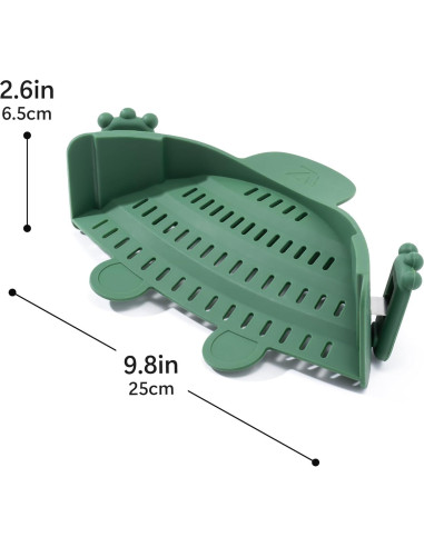 Colador Plegable de Silicona Li & Zhao 25.4x14.7cm Verde