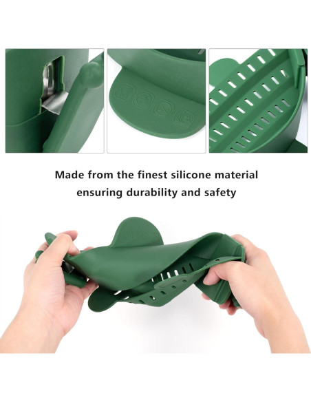 Colador Plegable de Silicona Li & Zhao 25.4x14.7cm Verde