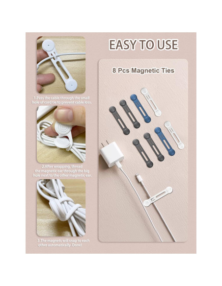 Correas Magnéticas de Silicona Kanemc 8 Piezas 7.62cm