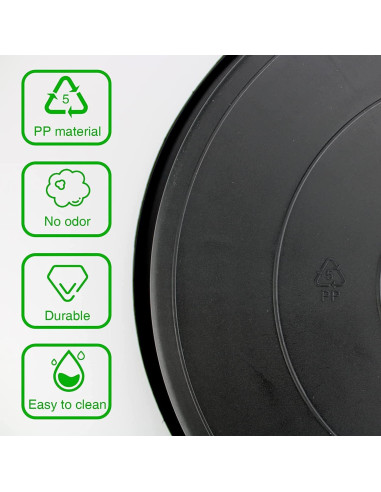 Plato de Planta Lechay 30.48cm Negro - Paquete de 3