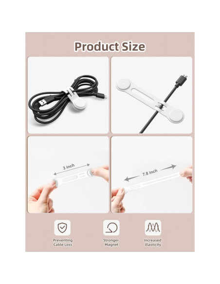 Correas Magnéticas de Silicona Kanemc 8 Piezas 7.62cm