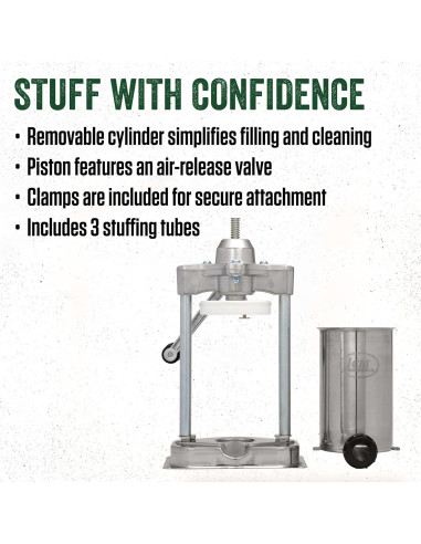 Embutidora de Salchichas LEM 5 kg Acero Inoxidable con Tubos